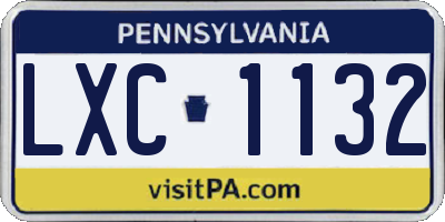 PA license plate LXC1132