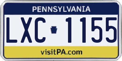 PA license plate LXC1155