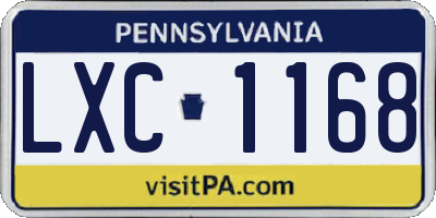 PA license plate LXC1168