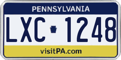 PA license plate LXC1248