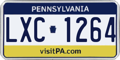 PA license plate LXC1264