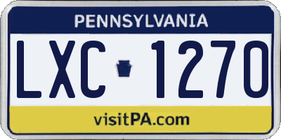PA license plate LXC1270