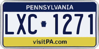 PA license plate LXC1271