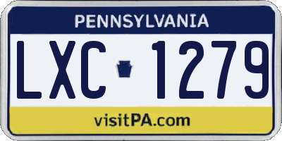 PA license plate LXC1279