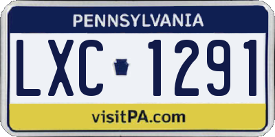 PA license plate LXC1291