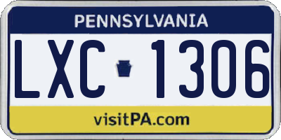PA license plate LXC1306