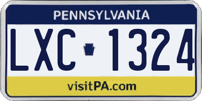 PA license plate LXC1324