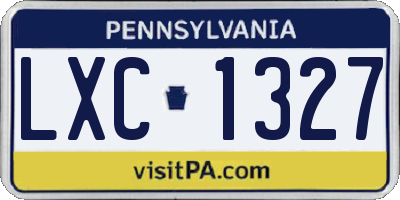PA license plate LXC1327