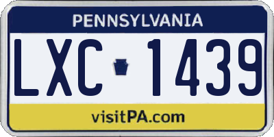 PA license plate LXC1439