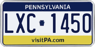PA license plate LXC1450