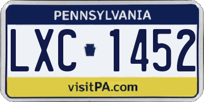 PA license plate LXC1452