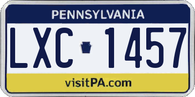 PA license plate LXC1457
