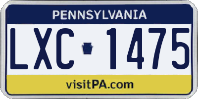 PA license plate LXC1475