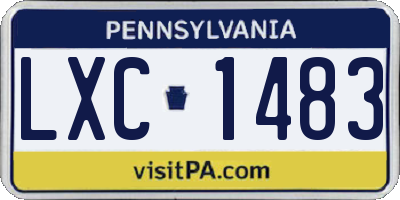 PA license plate LXC1483