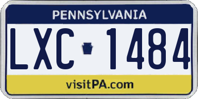 PA license plate LXC1484