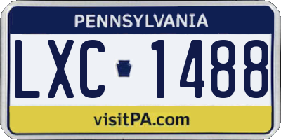 PA license plate LXC1488
