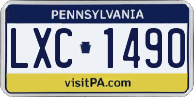 PA license plate LXC1490
