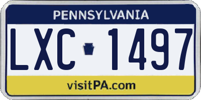 PA license plate LXC1497