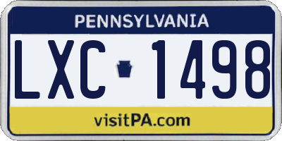 PA license plate LXC1498