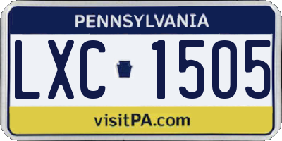 PA license plate LXC1505