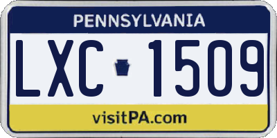 PA license plate LXC1509