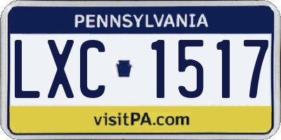 PA license plate LXC1517