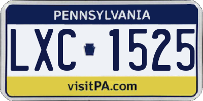 PA license plate LXC1525