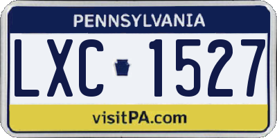 PA license plate LXC1527