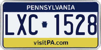 PA license plate LXC1528
