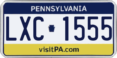 PA license plate LXC1555