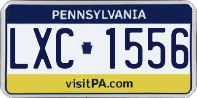 PA license plate LXC1556