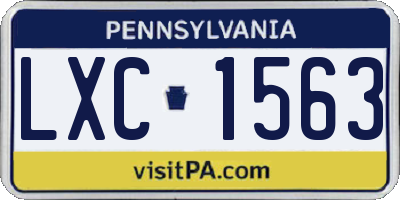 PA license plate LXC1563