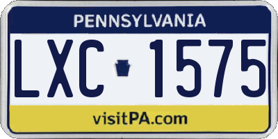 PA license plate LXC1575