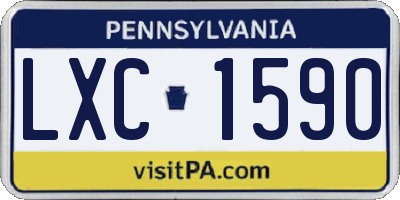 PA license plate LXC1590