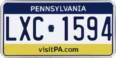 PA license plate LXC1594