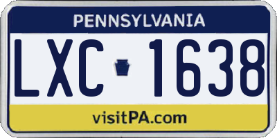 PA license plate LXC1638