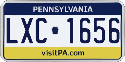 PA license plate LXC1656