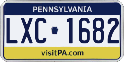 PA license plate LXC1682