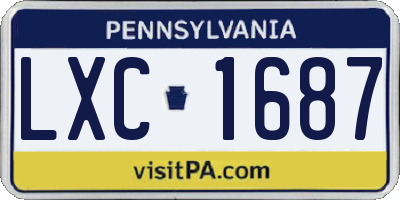 PA license plate LXC1687