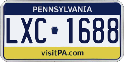 PA license plate LXC1688