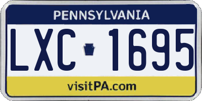 PA license plate LXC1695