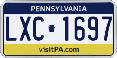 PA license plate LXC1697