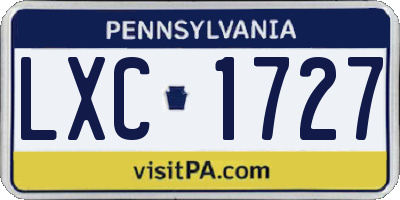 PA license plate LXC1727