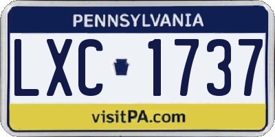 PA license plate LXC1737