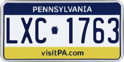 PA license plate LXC1763