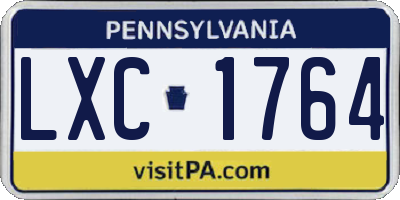 PA license plate LXC1764