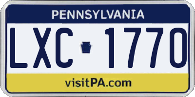 PA license plate LXC1770