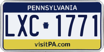 PA license plate LXC1771