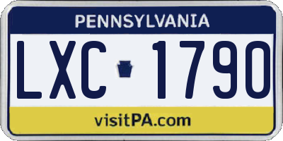 PA license plate LXC1790