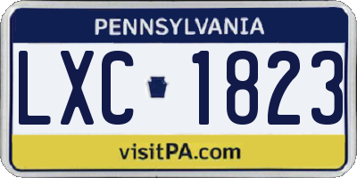 PA license plate LXC1823